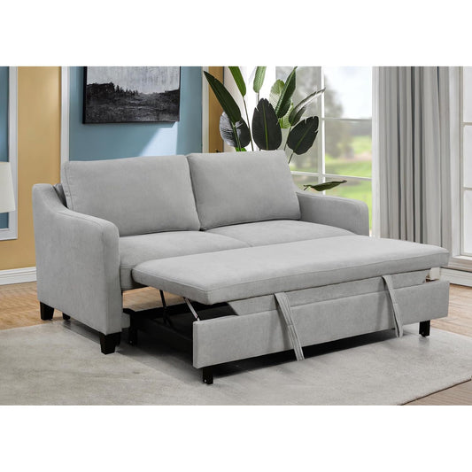 Neretva 78 Inch 3 in 1 Convertible Queen Sleeper Sofa Bed, Pull Out Bed and Adjustable Backrest for Living Room, Apartment Gray